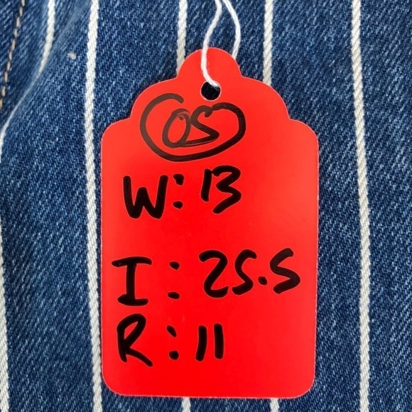 American Eagle High Rise Mom Jean Carpenter Painter Stripe Size 0 SHORT - Picture 5 of 5